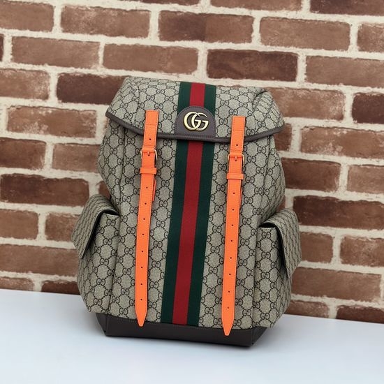 Gucci Brown Orange Trim Shoulder Bag 598140