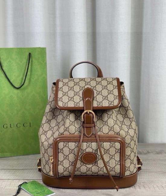 Gucci GG Retro Series Leather Backpack 674147