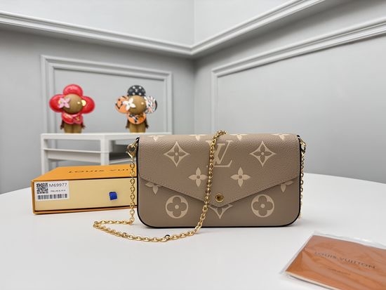 Louis Vuitton LV Pochette Felicie Monogram Empreinte Leather Chain Bag M69977