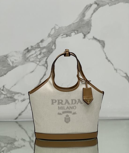 Prada Canvas Medium Tote Bag Logo Detail Tote 1BG471