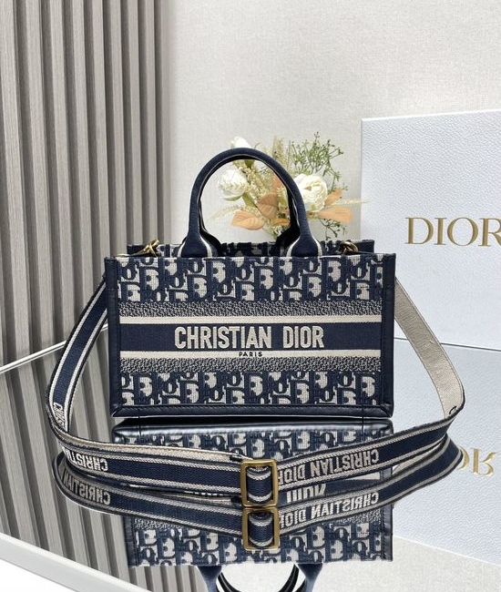 Christian Dior CD BOOK TOTE Oblique Embroidery Handbag 889