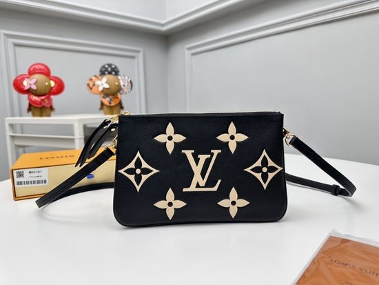 Louis Vuitton LV Double Zip Pochette Black M80787