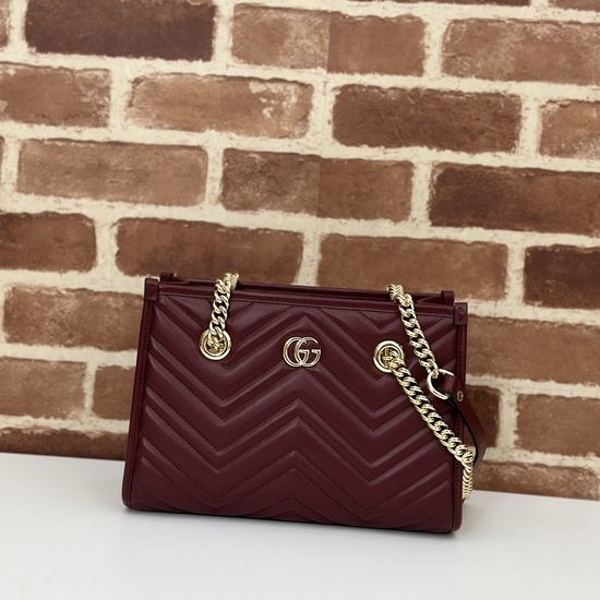 Gucci Shoulder Bag Burgundy Lambskin 779727