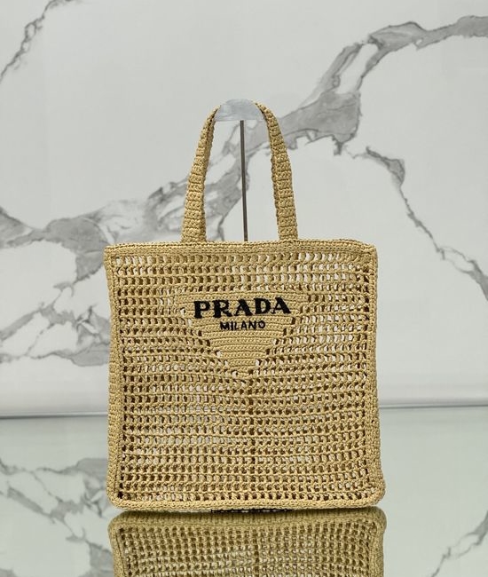 Prada Raffia Woven Large Tote Bag 2VG105