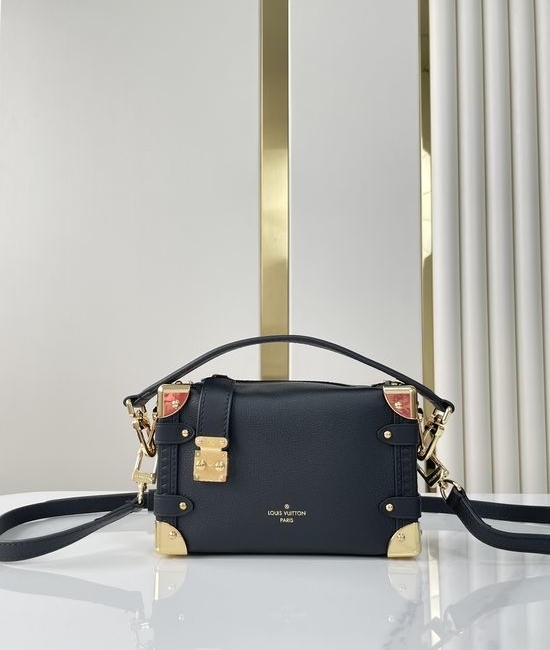 Louis Vuitton LV SIDE TRUNK Black Leather Box Bag M23817