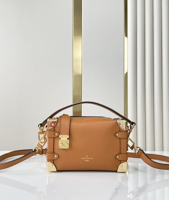 Louis Vuitton LV SIDE TRUNK Brown Leather Box Bag M23818