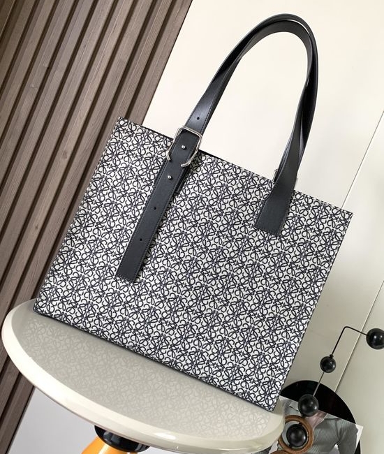 Loewe Buckle Tote Jacquard Leather Handbag 9053