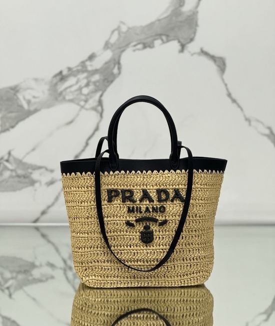 Prada Straw Woven Medium Tote Bag 1BG500