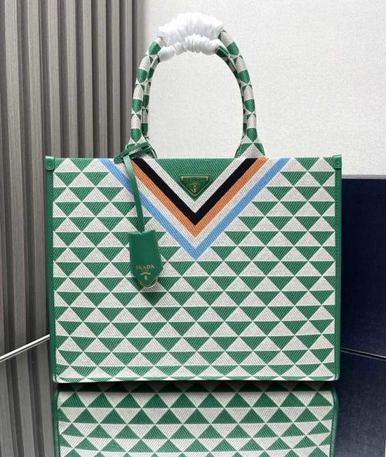 Prada Embossed Tote Bag 1BA356