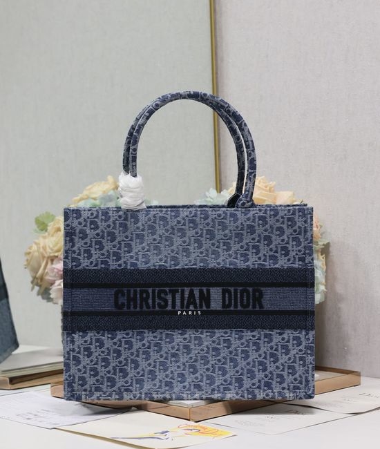 Christian Dior CD Book Tote Medium Embroidered Handbag 1286