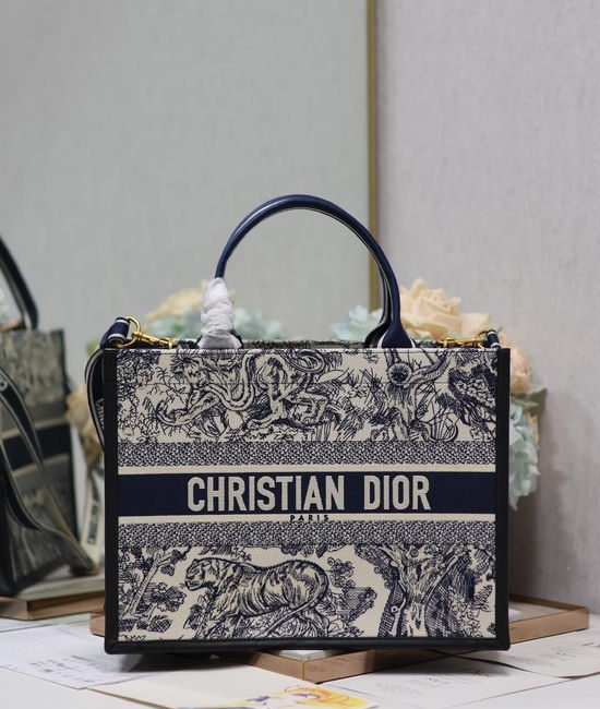 Christian Dior CD Book Tote Embroidery Medium Bag 1286