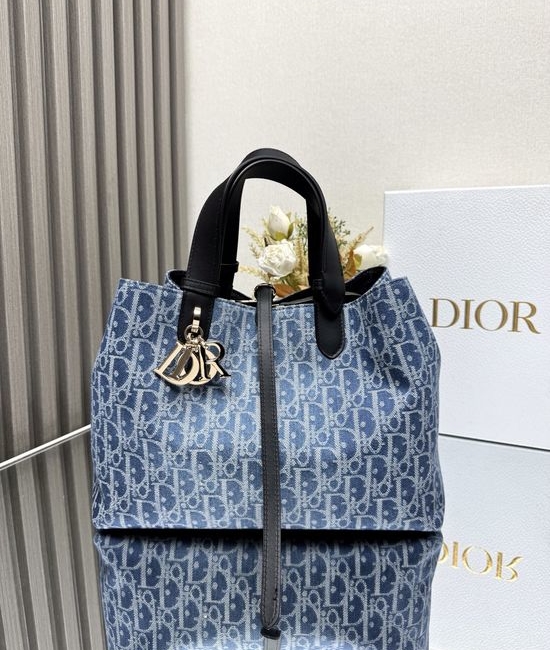 Christian Dior CD Toujours Denim Fabric Handbag 2821