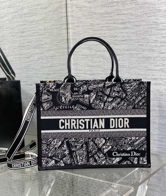 Christian Dior CD Paris Map Tote Embroidered 8005
