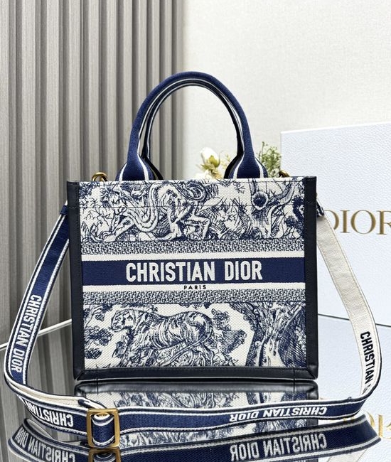 Christian Dior CD Mini Book Tote Blue Tiger 7001