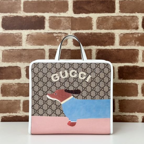 Gucci Dachshund Printed Tote Bag 605614