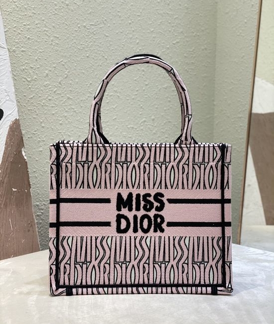 Christian Dior CD Book Tote Small Embroidered Handbag 8002