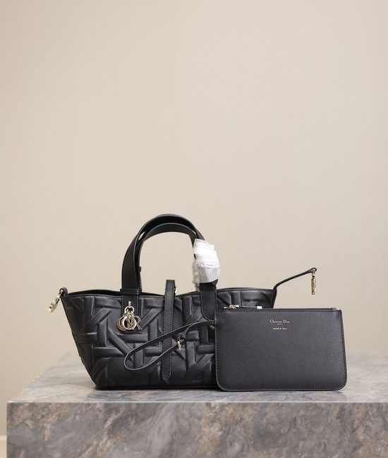 Christian Dior CD Toujours Black Quilted Handbag 1188