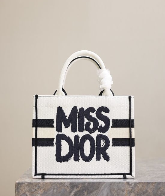 Christian Dior CD Mini Book Tote Embroidered Handbag 1265/1286