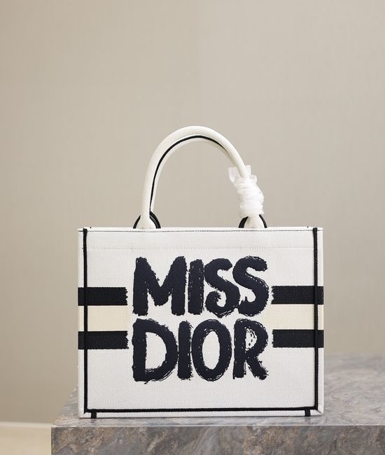 Christian Dior CD Book Tote Embroidered Handbag 1286