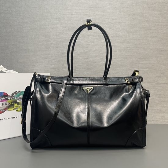 Prada LusSolf Patent Leather Tote Bag 1BA439