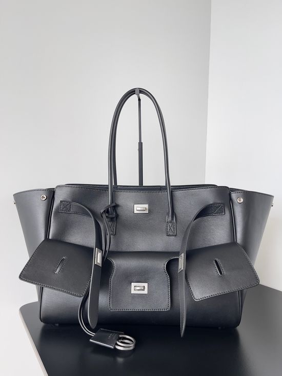 Balenciaga Bel Air Medium Black Silver Handbag 805481