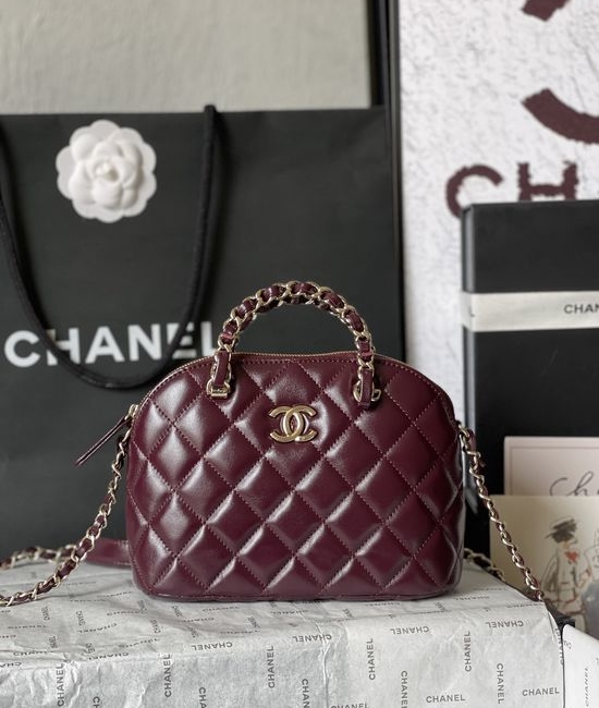 Chanel Shiny Lambskin Shell Bag AP5130