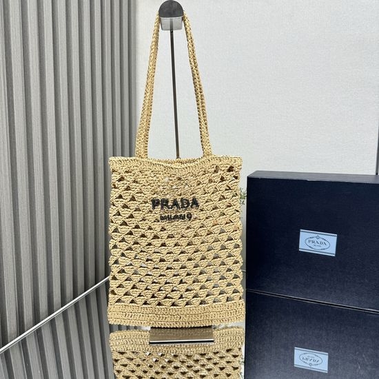 Prada Crochet Tote Bag Geometric Pattern 1BG493
