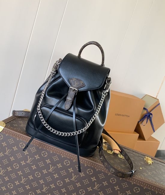 Louis Vuitton LV Montsouris Monogram Leather Backpack M12587