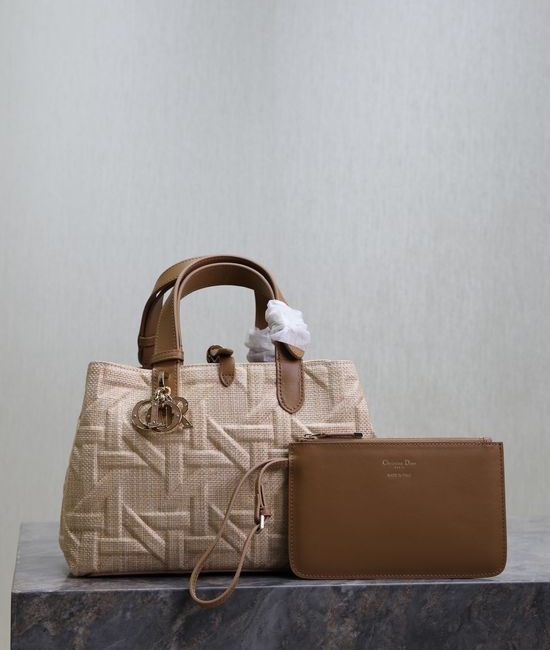 Christian Dior CD Christian Dior CD Toujours Raffia Quilted Bag 1188
