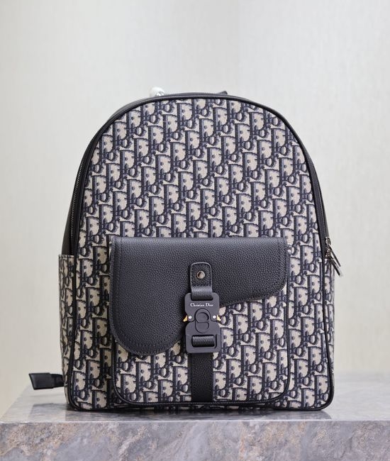 Christian Dior CD Saddle Zip Blue Backpack 212