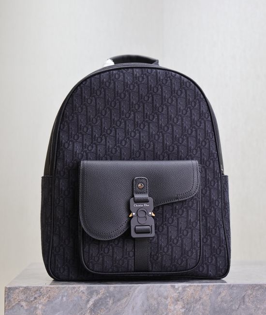 Christian Dior CD Saddle Zip Black Backpack 212