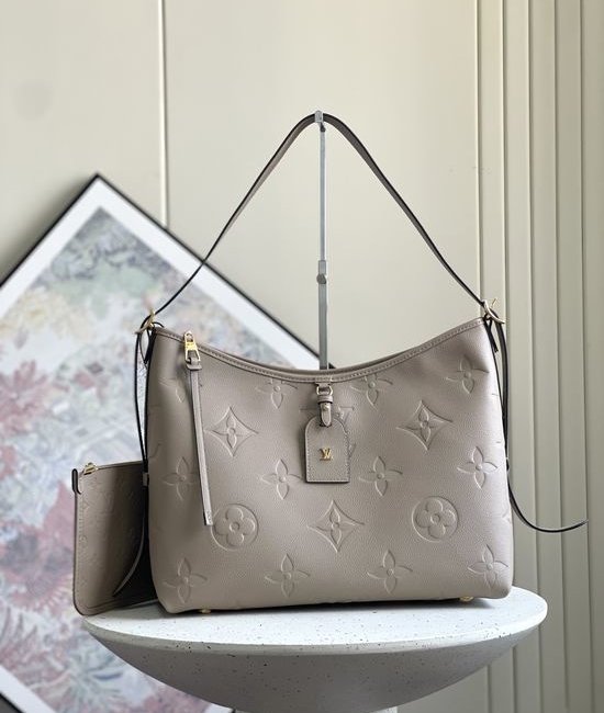 Louis Vuitton LV CarryAll Medium Handbag in Gray Embossed M46289