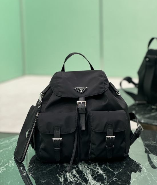 Prada Nylon Backpack with Saffiano Leather Trim 1BZ811