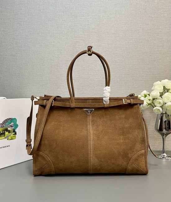 Prada Nubuck Leather Top Handle Bag 1BA439