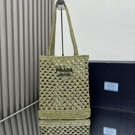 Prada Crochet Tote Bag Geometric Pattern 1BG493