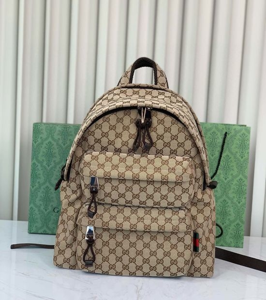 Gucci GG Canvas Backpack with Embossed Logo 800265