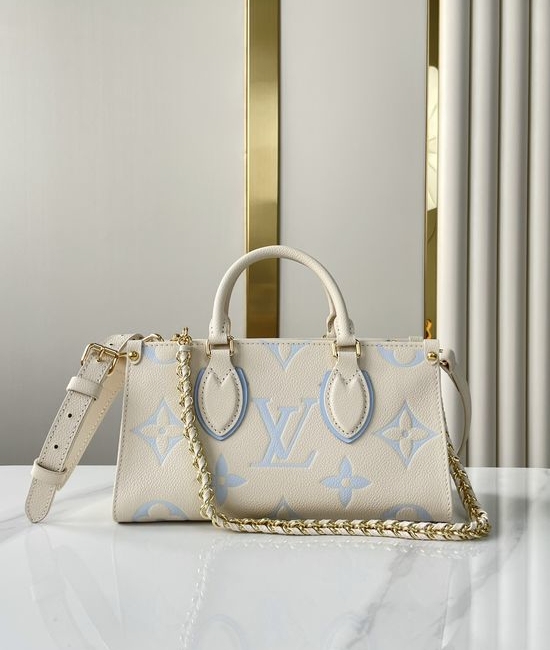 Louis Vuitton LV ONTHEGO Blue Leather Tote Bag M23640