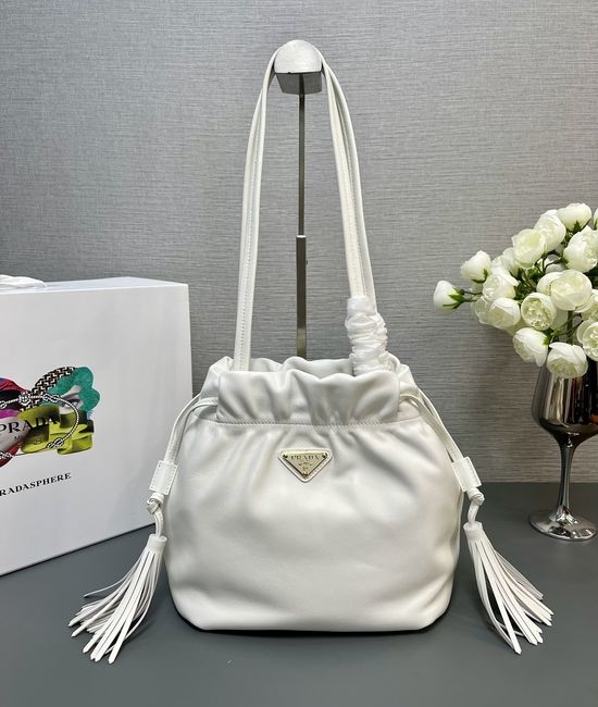 Prada Drawstring Lambskin Bucket Bag 1BG541