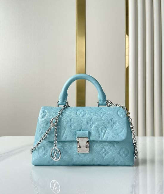 Louis Vuitton LV Nano Madeleine Blue Leather Chain Bag M12211