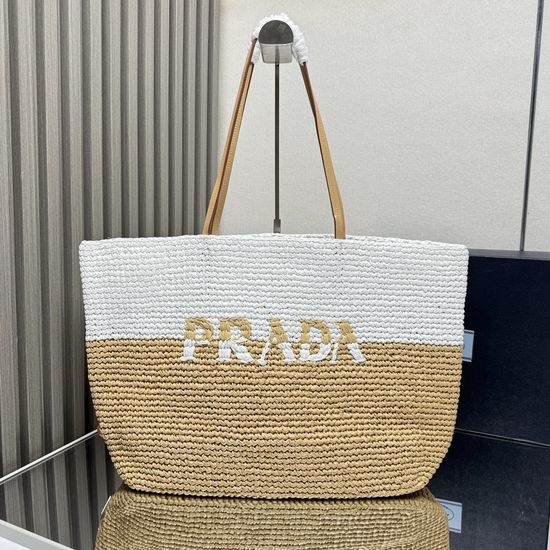 Prada Raffia Woven Tote Bag 1BG442