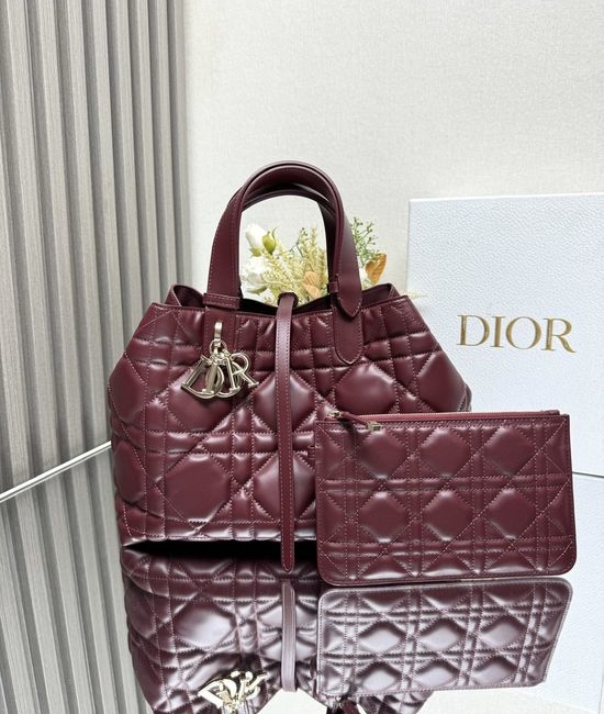 Christian Dior CD Toujours Burgundy Medium Handbag 2821