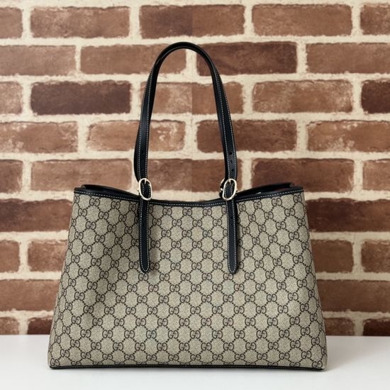 Gucci Leather Tote Bag Coffee Black 815213