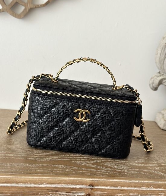 Chanel Lambskin Handle Logo Box Bag 66017