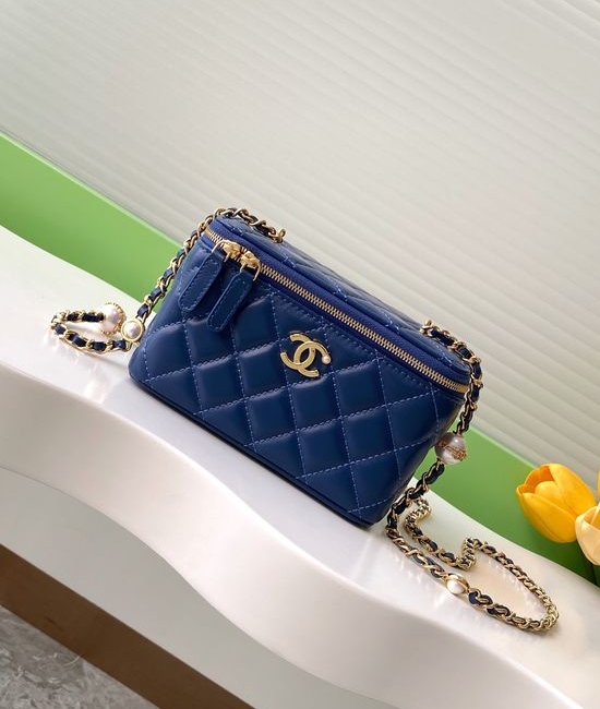 Chanel Cosmetic Bag Pearl Chain Lambskin AP4385