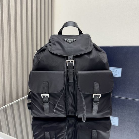 Prada Saffiano Leather Trim Nylon Backpack 2VZ110