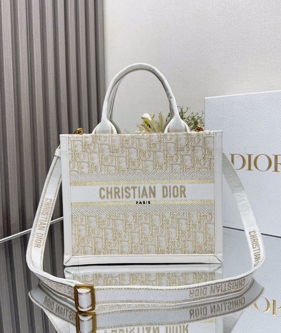 Christian Dior CD Mini Book Tote Embroidered Leather