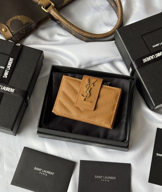 Yves Saint Laurent YSL Wallet Leather Card Holder 607907