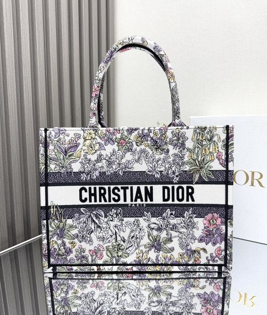 Christian Dior CD Book Tote Embroidered Shopping Bag 1286
