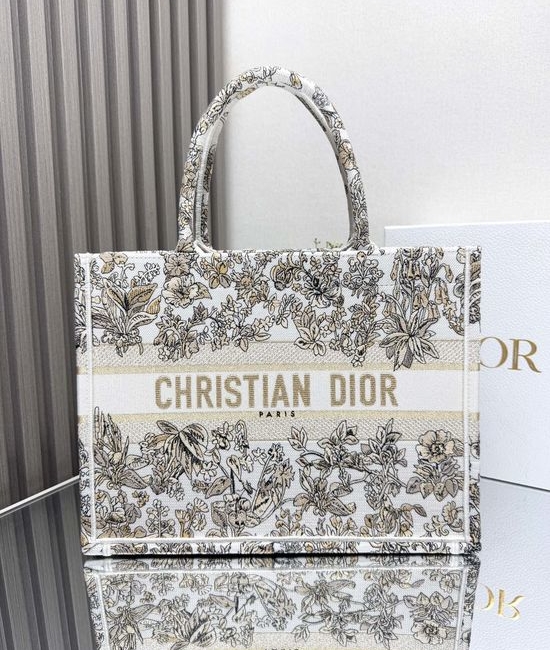Christian Dior CD Book Tote Embroidered Shopping Bag 1286