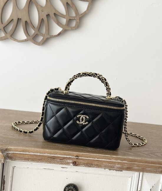 Chanel Vanity Bag Weaved Handle Small Mirror 66025